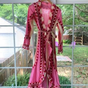 Dodo Bar Or Pink Red Wrap Dress Sz S